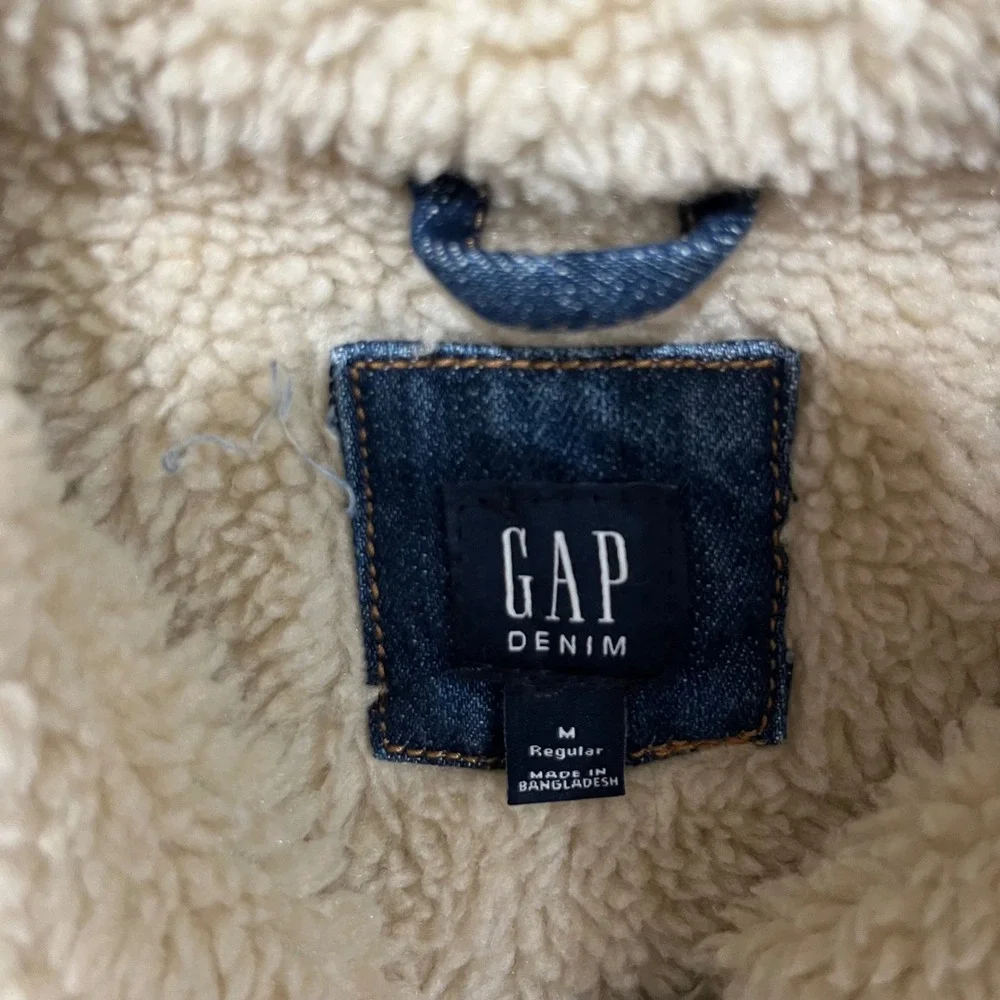 New Gap Denim Jacket Kids Size M Regular Blue Sherpa Lined Trucker Classic